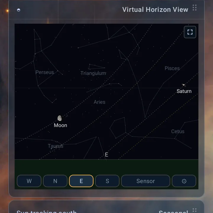 Orrery Virtual Horizon card
